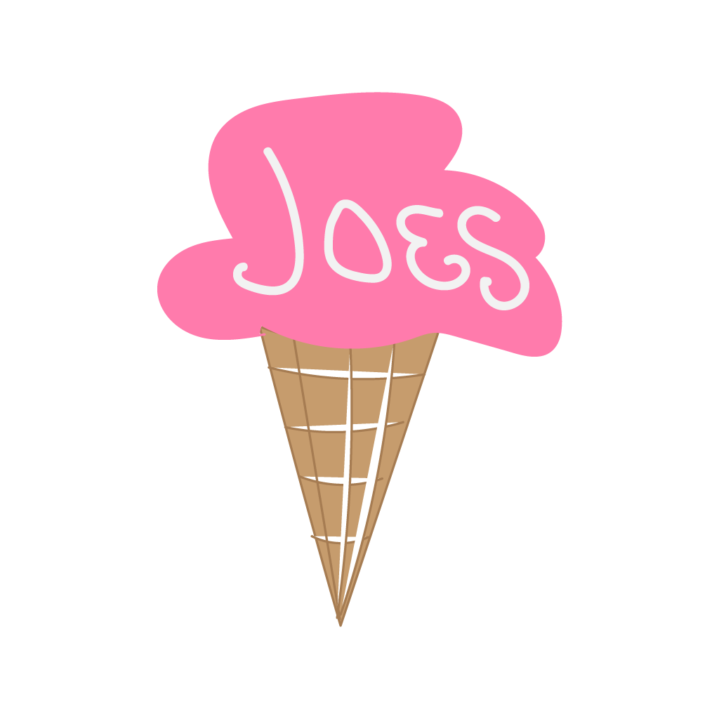 Joes Ice Cream Logo Cow and Rooster Design