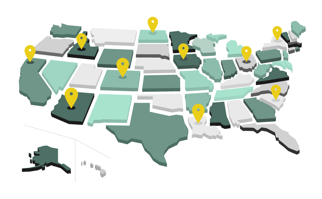 graphic of CDN Network across the US