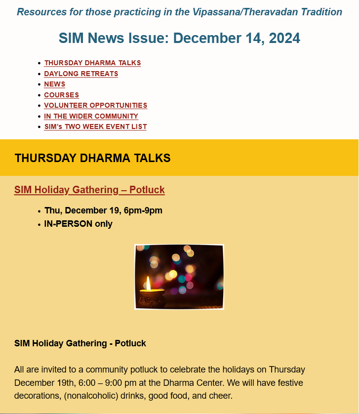 SIM Sacramento Insights Meditation email